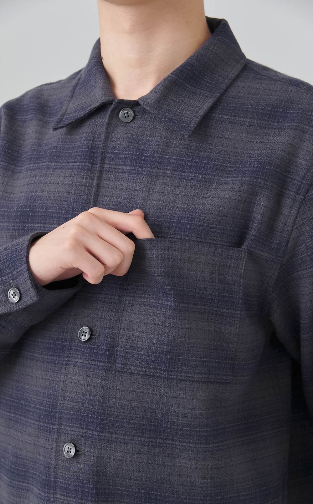 テクスチャーチェックシャツ