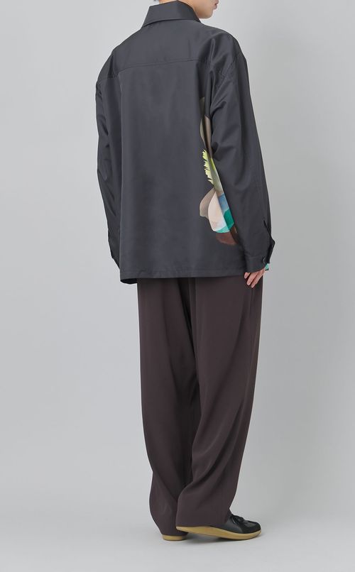 フラワープリントボックスシャツブルゾン