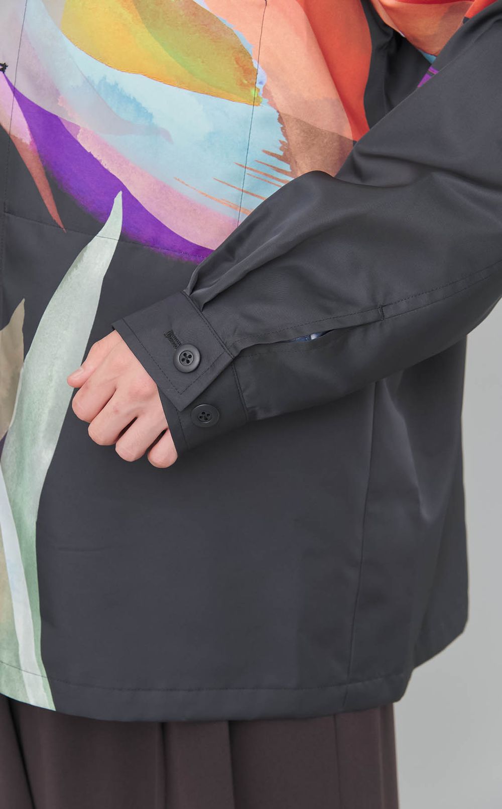 フラワープリントボックスシャツブルゾン