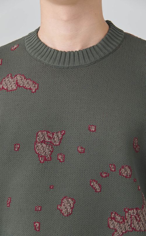 ジャガードクルーネックスウェット