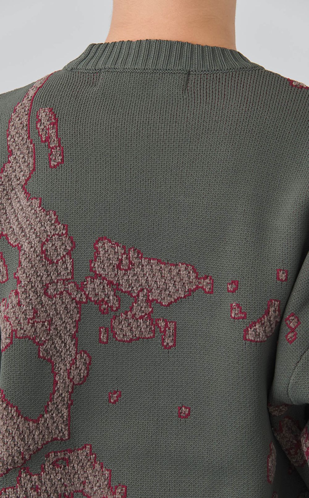 ジャガードクルーネックスウェット