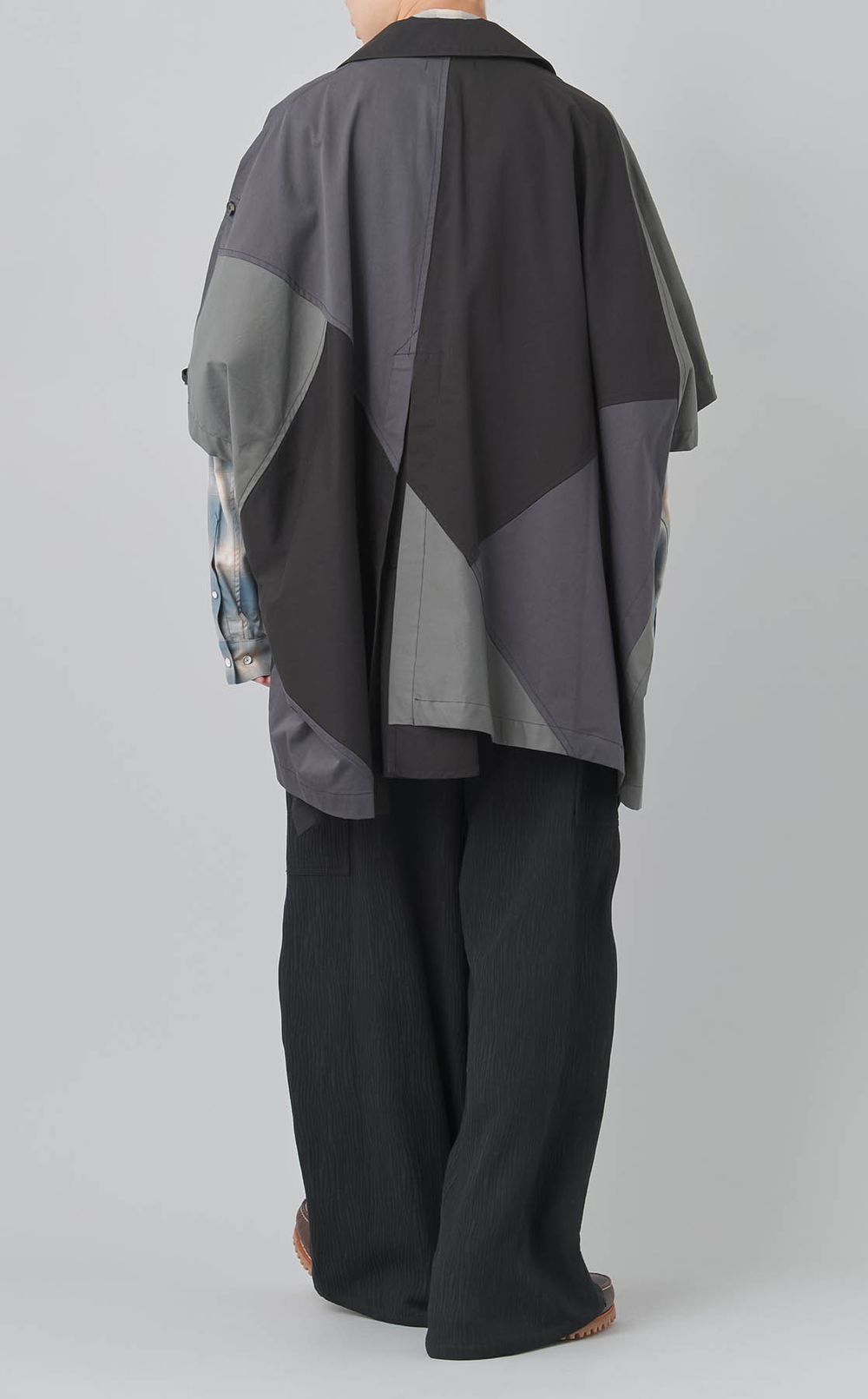 パッチワークトレンチポンチョ