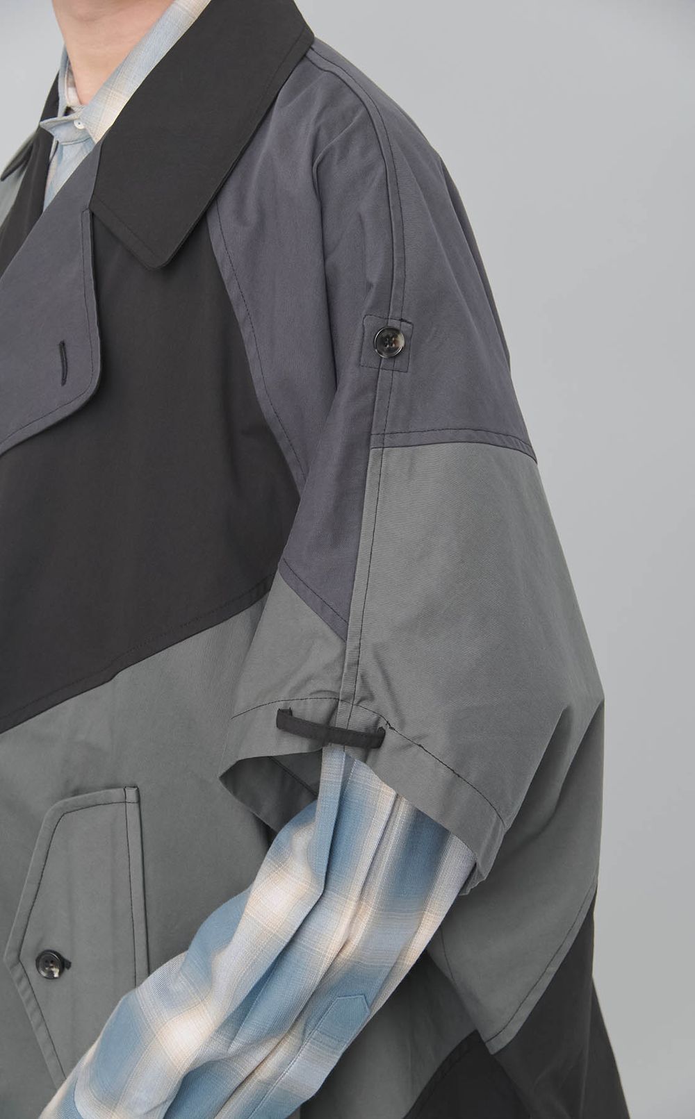 パッチワークトレンチポンチョ