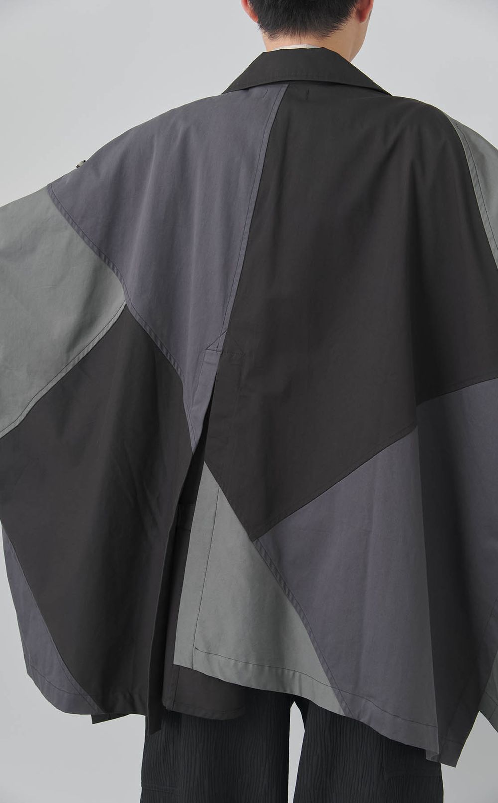 パッチワークトレンチポンチョ