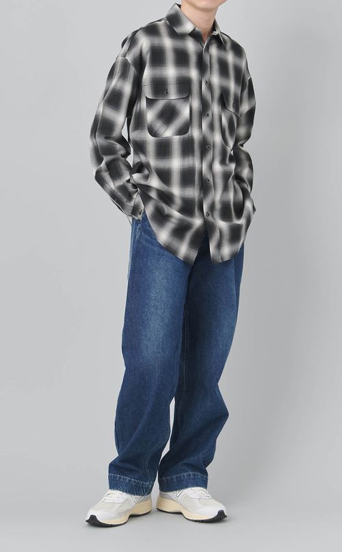 リラックスオンブレチェックシャツ