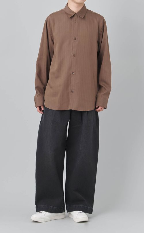 シングルプリーツデニムパンツ