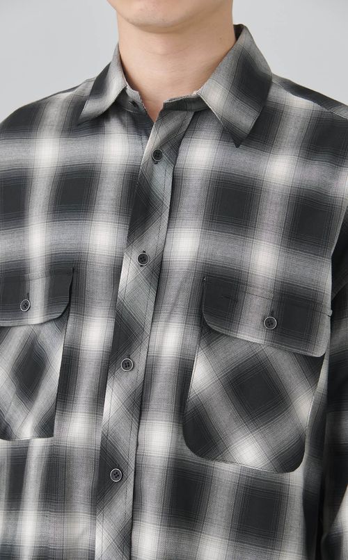 リラックスオンブレチェックシャツ