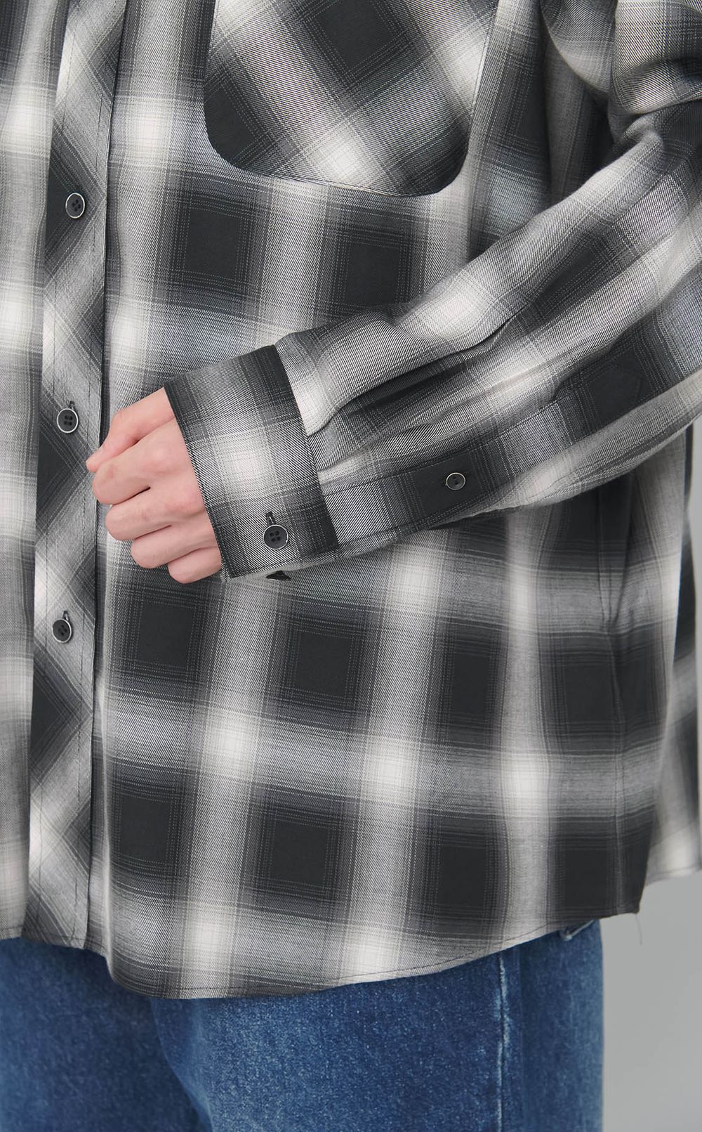 リラックスオンブレチェックシャツ