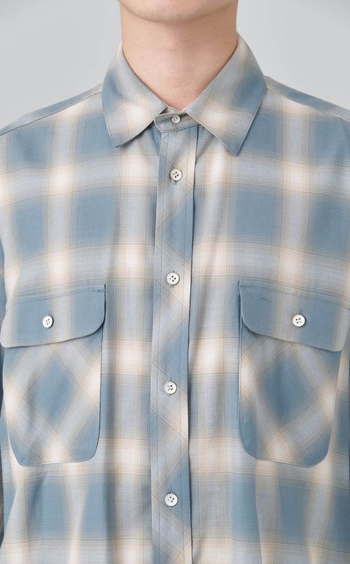 リラックスオンブレチェックシャツ