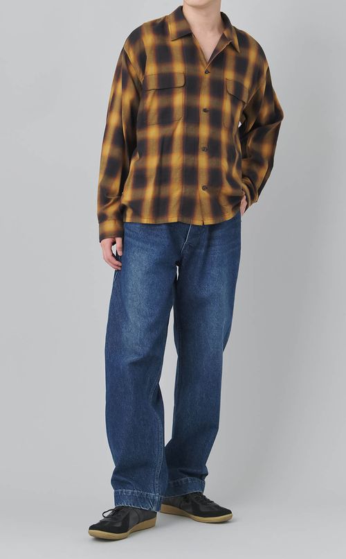 ベルテッドデニムスラックス