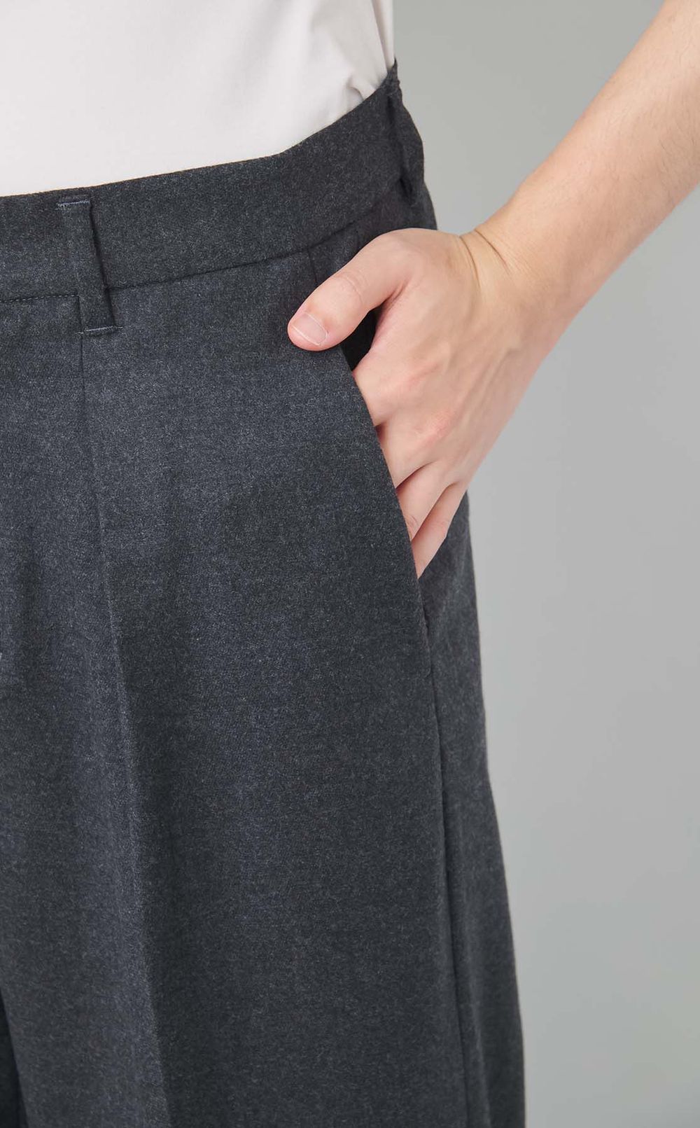 ウールカシミヤタックパンツ