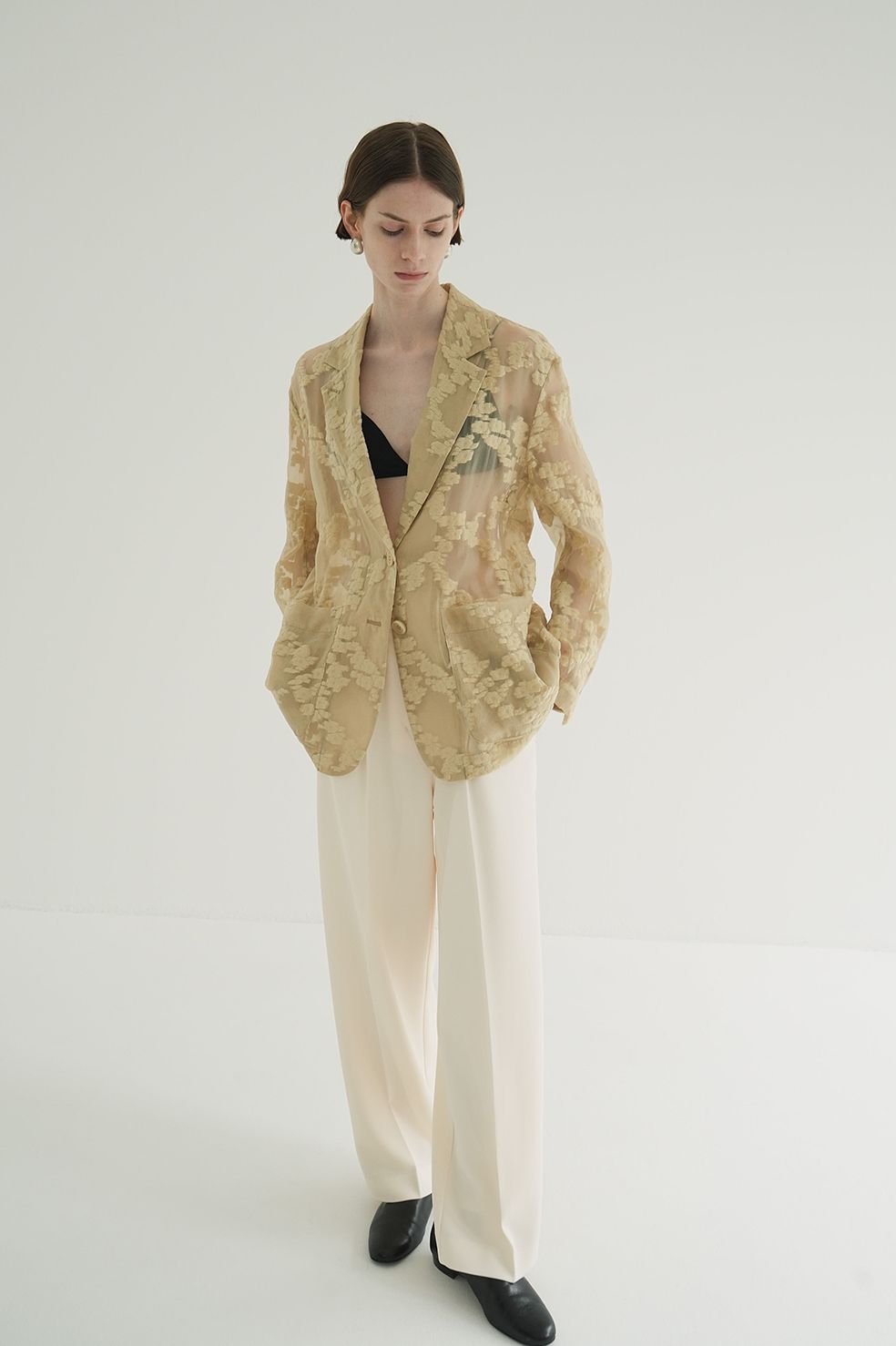 CLANE｜フラワーシアージャガードジャケット