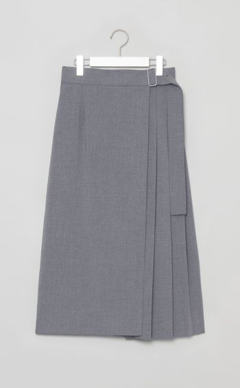 ウールライクアシンメトリープリーツスカート