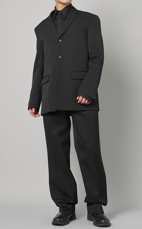 ウールギャバワイドテーラードパンツ