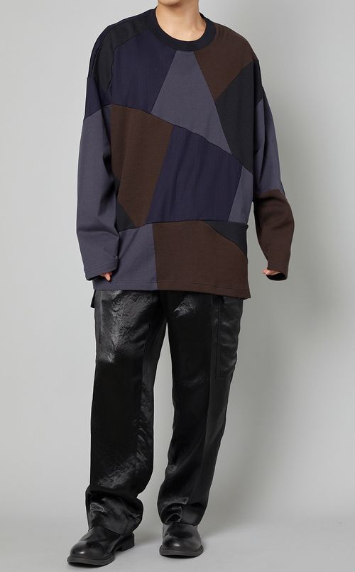 パッチワークパネルロングTシャツ