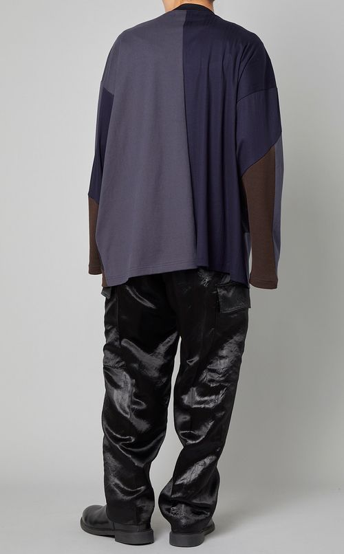 パッチワークパネルロングTシャツ