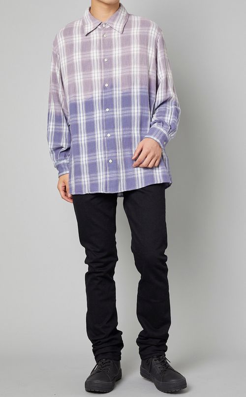 チェックグラデーションシャツ