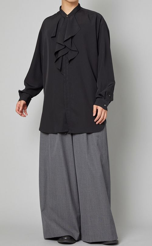 ウール混ワイドパンツ