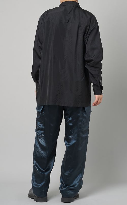 パネルパッチワークキュプラシャツ