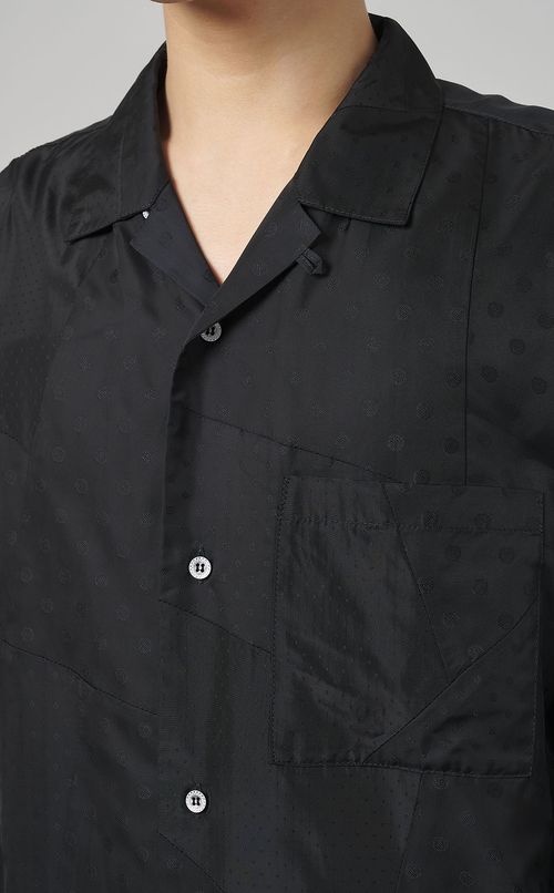 パネルパッチワークキュプラシャツ