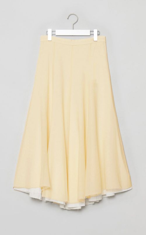 ウールレイヤードフレアスカート