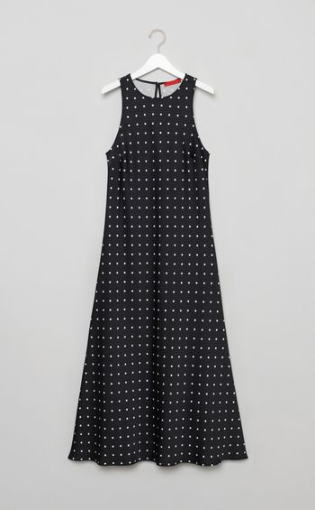 ドットプリントノースリーブワンピース