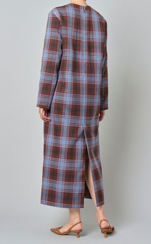 チェックテーラードマキシドレス