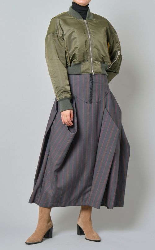 プリーツバックMA-1ショートブルゾン