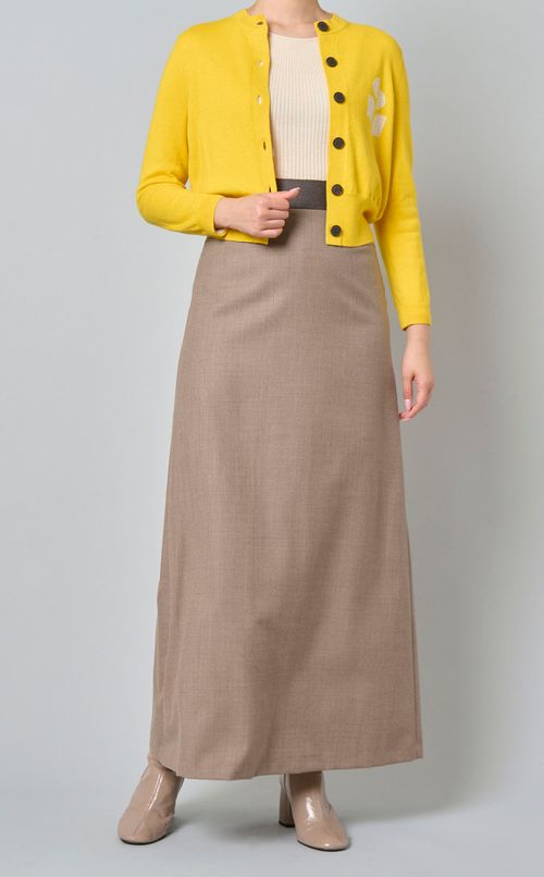 ウール混クルーネックカーディガン