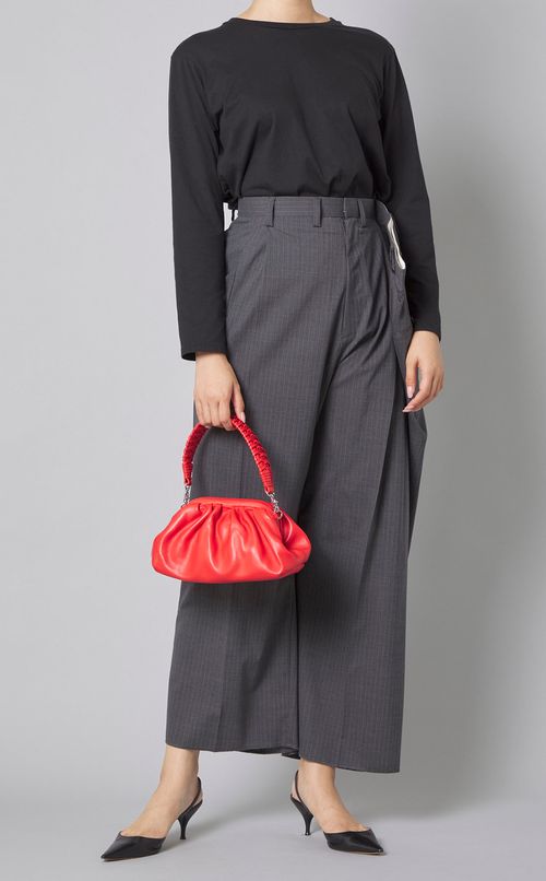 ピンストライプレイヤードパンツ