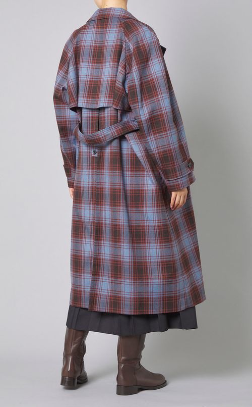 オンブレチェックワイドトレンチコート