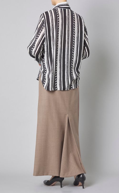 ドットストライプボウタイブラウス