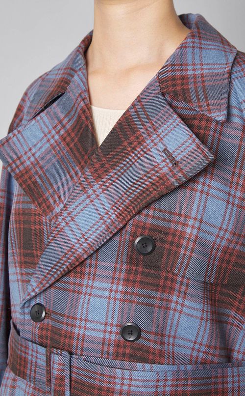 オンブレチェックワイドトレンチコート