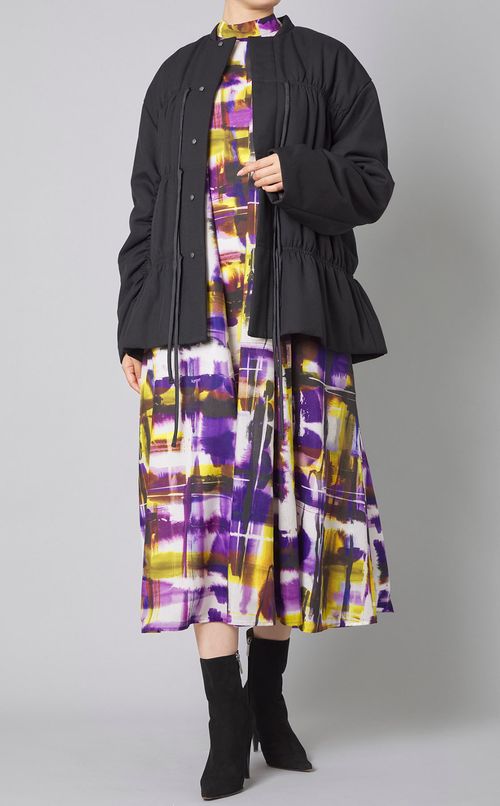 シャーリング中綿ウールブルゾン