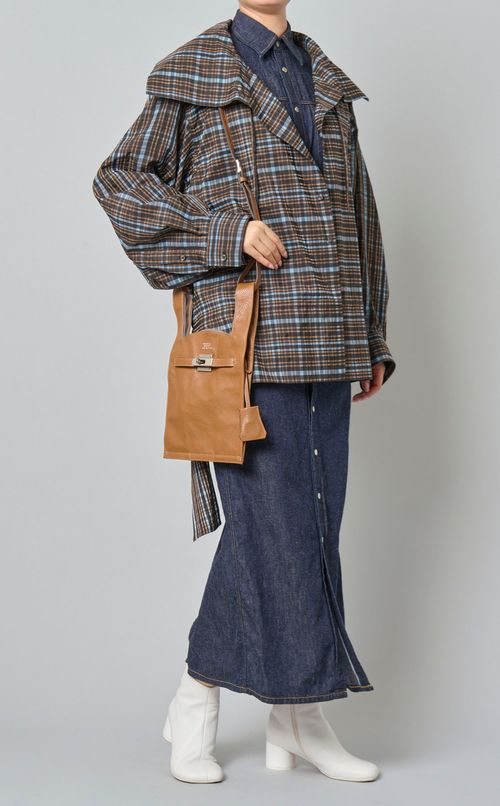 ダンガリーデニムロングシャツワンピース