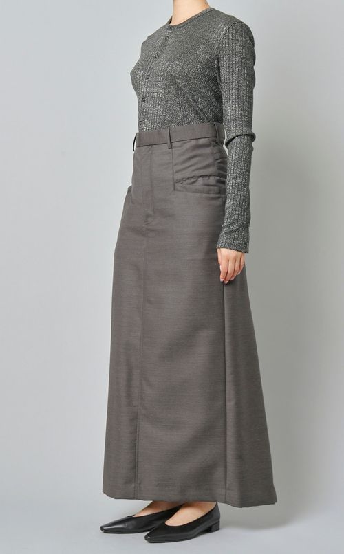 ウールハイウエストロングスカート