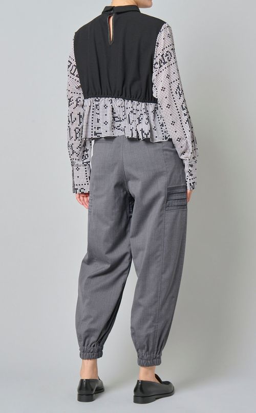 ミラノリブコンビプリントシャツ