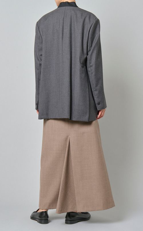 ウールサキソニーノーカラージャケット