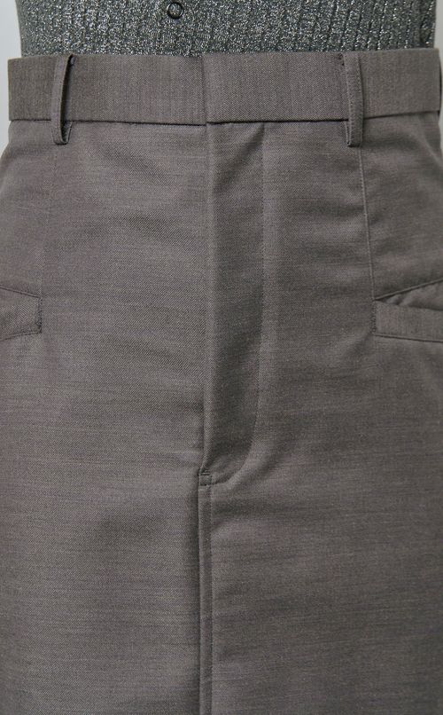 ウールハイウエストロングスカート