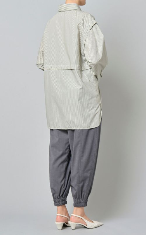 ストライプ４WAYスリーブビッグシャツ