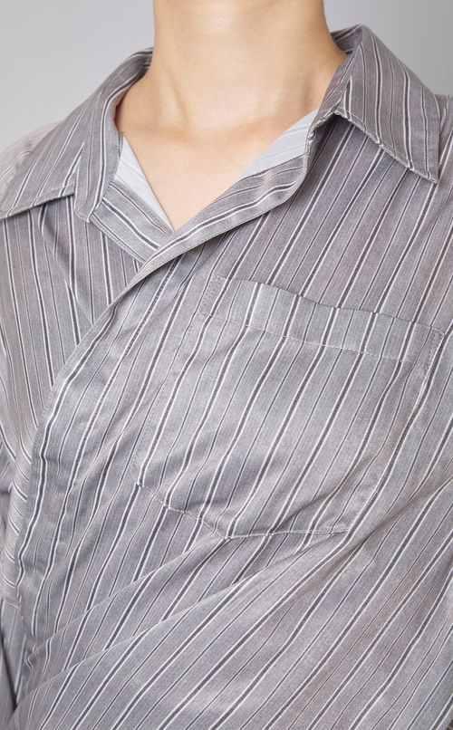 ストライプウエストシェイプシャツ