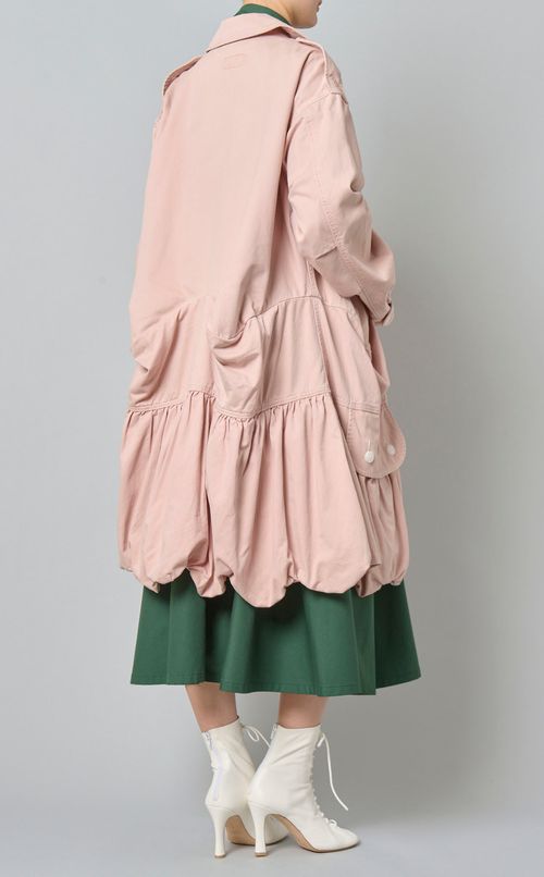 コットンツイルギャザーサファリコート