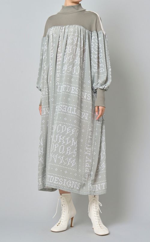 モザイクタイルプリントワンピース