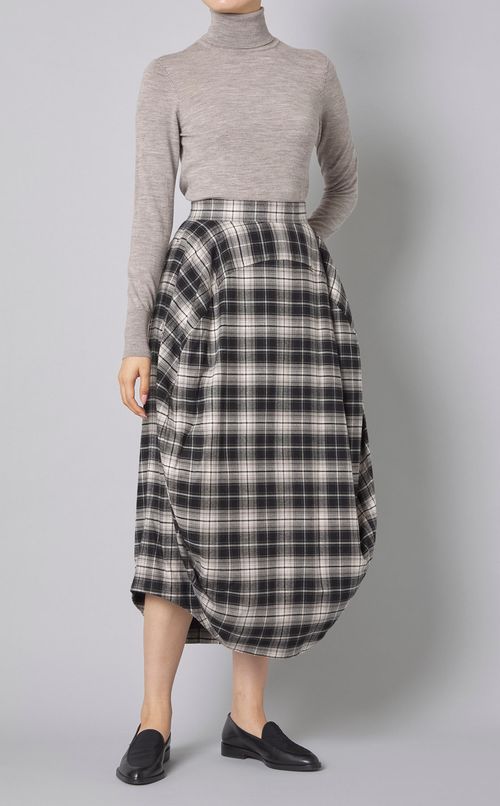 ボールチェックコクーンスカート
