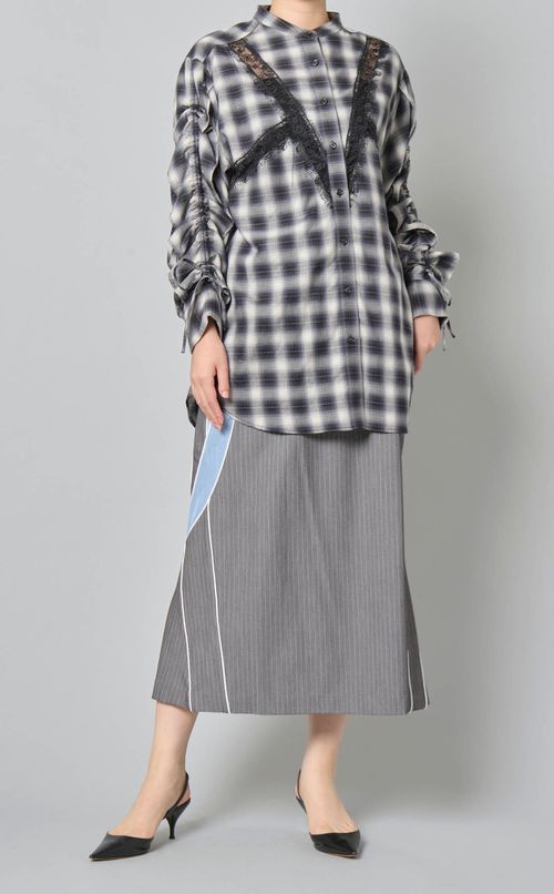 オンブレーフリルスリーブシャツ