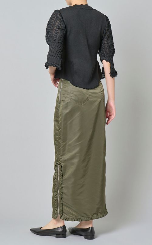 パフスリーブダブルジップカーディガン