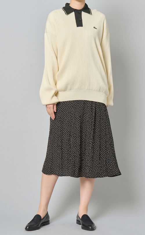 ポロカラーリブニット