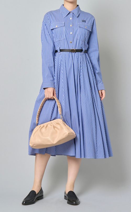 ベルト付シャツワンピース