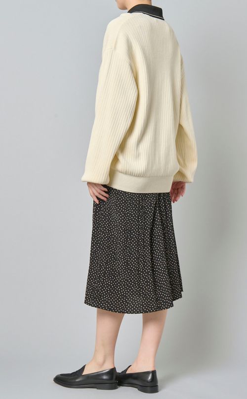 ポロカラーリブニット