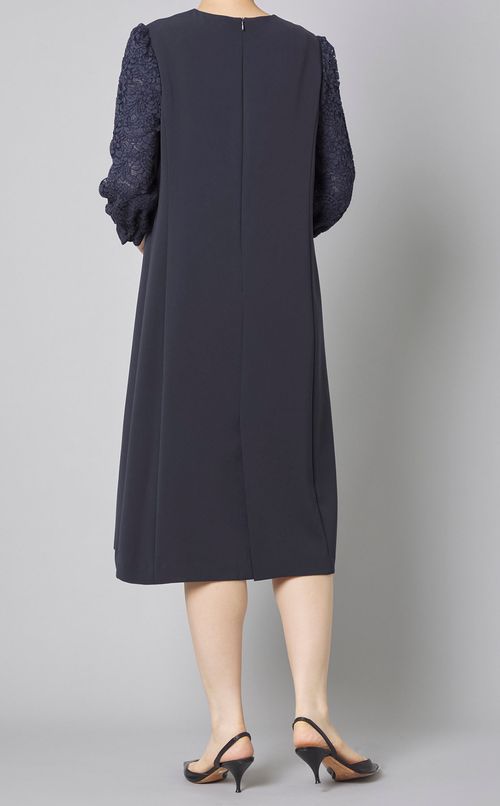 異素材コンビストレートワンピース